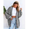 imageCUPSHE Womens Oversized Cardigan Sweater Open Front 2025 Fall Long Sleeve Chunky Knit Button Loose Outwear with PocketsBlack