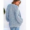 imageCUPSHE Womens Oversized Cardigan Sweater Open Front 2025 Fall Long Sleeve Chunky Knit Button Loose Outwear with PocketsBlue