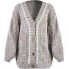 imageCUPSHE Womens Oversized Cardigan Sweater Open Front 2025 Fall Long Sleeve Chunky Knit Button Loose Outwear with PocketsBrown