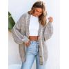 imageCUPSHE Womens Oversized Cardigan Sweater Open Front 2025 Fall Long Sleeve Chunky Knit Button Loose Outwear with PocketsBrown
