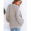 imageCUPSHE Womens Oversized Cardigan Sweater Open Front 2025 Fall Long Sleeve Chunky Knit Button Loose Outwear with PocketsBrown