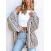 imageCUPSHE Womens Oversized Cardigan Sweater Open Front 2025 Fall Long Sleeve Chunky Knit Button Loose Outwear with PocketsBrown