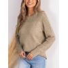 imageCUPSHE Womens Sweaters Casual Long Sleeve Pullover Sweaters Crewneck Soft Knit Jumper TopKhaki