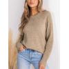imageCUPSHE Womens Sweaters Casual Long Sleeve Pullover Sweaters Crewneck Soft Knit Jumper TopKhaki