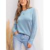 imageCUPSHE Womens Sweaters Casual Long Sleeve Pullover Sweaters Crewneck Soft Knit Jumper TopLight Blue