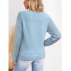 imageCUPSHE Womens Sweaters Casual Long Sleeve Pullover Sweaters Crewneck Soft Knit Jumper TopLight Blue