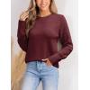 imageCUPSHE Womens Sweaters Casual Long Sleeve Pullover Sweaters Crewneck Soft Knit Jumper TopRed