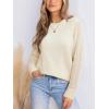imageCUPSHE Womens Sweaters Casual Long Sleeve Pullover Sweaters Crewneck Soft Knit Jumper TopWhite