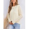 imageCUPSHE Womens Sweaters Casual Long Sleeve Pullover Sweaters Crewneck Soft Knit Jumper TopWhite