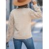 imageCUPSHE Womens Sweaters V Neck Long Sleeve Lightweight Soft Crochet Casual Pullover Sweater TopsApricot