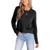 imageCUPSHE Womens Sweaters Casual Long Sleeve Pullover Sweaters Crewneck Soft Knit Jumper TopBlack