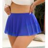 imageCUPSHE Women Plus Size Bikini Bottom High Waisted Swimsuit Full Coverage Mesh Mini Hem Bathing SuitBlue
