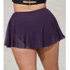 imageCUPSHE Women Plus Size Bikini Bottom High Waisted Swimsuit Full Coverage Mesh Mini Hem Bathing SuitDark Purple