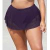 imageCUPSHE Women Plus Size Bikini Bottom High Waisted Swimsuit Full Coverage Mesh Mini Hem Bathing SuitDark Purple