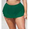 imageCUPSHE Women Plus Size Bikini Bottom High Waisted Swimsuit Full Coverage Mesh Mini Hem Bathing SuitEverglade Green