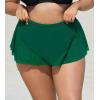 imageCUPSHE Women Plus Size Bikini Bottom High Waisted Swimsuit Full Coverage Mesh Mini Hem Bathing SuitEverglade Green