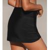 imageCUPSHE Womens Swimsuit Bikini Bottom Skirt High Waisted Full Coverage Bathing Suit Ruched Swim DressBlack