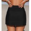 imageCUPSHE Womens Swimsuit Bikini Bottom Skirt High Waisted Full Coverage Bathing Suit Ruched Swim DressBlack