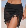 imageCUPSHE Womens Swimsuit Bikini Bottom with Mesh Skirt High Waisted Sexy Bathing Suit RuchedBlack