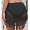 imageCUPSHE Womens Swimsuit Bikini Bottom with Mesh Skirt High Waisted Sexy Bathing Suit RuchedBlack
