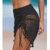 imageCUPSHE Womens Swimsuit Bikini Bottom with Mesh Skirt High Waisted Sexy Bathing Suit RuchedBlack
