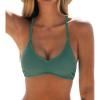 imageCUPSHE Bikini Top for Women Bathing Suit Criss Cross Self Tie Spaghetti Straps V Neck