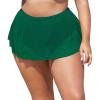 imageCUPSHE Women Plus Size Bikini Bottom High Waisted Swimsuit Full Coverage Mesh Mini Hem Bathing SuitEverglade Green