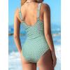 imageCUPSHE Womens One Piece Swimsuit Sweetheart Neck Wide Adjustable Straps Ruched Front Keyhole Bathing SuitGreen Geo