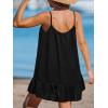 imageCUPSHE Women Swimsuit Cover Up Sleeveless Spaghetti Straps Summer Beach DressBlack