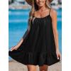 imageCUPSHE Women Swimsuit Cover Up Sleeveless Spaghetti Straps Summer Beach DressBlack