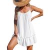 imageCUPSHE Women Swimsuit Cover Up Sleeveless Spaghetti Straps Summer Beach DressWhite