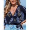 imageCUPSHE Women Swimsuit Coverup Tops Swiss Dot Short Sleeve Summer Blouse Tie Waist Casual Beach Cover UpsBlue Lea