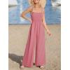 imageCUPSHE Women Paisley Summer Jumpsuits Beach Vacation Square Neck Sleeveless Smocked High Waist Wide Leg JumpsuitPink