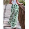 imageCUPSHE Women Pants Tropical Frill Wide Leg Loose Fit Boho Maxi Pant Casual Beach