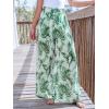 imageCUPSHE Women Pants Tropical Frill Wide Leg Loose Fit Boho Maxi Pant Casual Beach