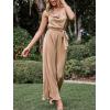 imageCUPSHE Women Wide Leg Jumpsuit Wide Leg Cowl Neck Waist Tie Straight Leg Casual Dressy Outfits