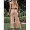 imageCUPSHE Women Wide Leg Jumpsuit Wide Leg Cowl Neck Waist Tie Straight Leg Casual Dressy Outfits