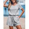 imageCUPSHE Womens Athletic Workout Romper Round Neck Short Sleeve Elastic Waist Jumpsuit With PocketsS