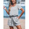 imageCUPSHE Womens Athletic Workout Romper Round Neck Short Sleeve Elastic Waist Jumpsuit With PocketsS