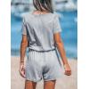 imageCUPSHE Womens Athletic Workout Romper Round Neck Short Sleeve Elastic Waist Jumpsuit With PocketsS
