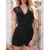 imageCUPSHE Womens Bodysuit Lace Neck Sleeveless V Neck Romper Overall