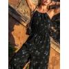imageCUPSHE Womens Casual Loose Overalls Jumpsuits High Neck Sleeveless Wide Leg Boho One Piece Rompers With PocketsFloral Black