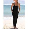 imageCUPSHE Womens Casual Loose Overalls Jumpsuits Sleeveless Overall Scoop Neck Button Front Outfit Casual Beach GreenBlack