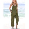 imageCUPSHE Womens Casual Loose Overalls Jumpsuits Sleeveless Overall Scoop Neck Button Front Outfit Casual Beach GreenGreen