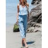 imageCUPSHE Womens Casual Sleeveless Scoop Neck Button Down Overalls With PocketsLight Blue