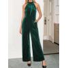 imageCUPSHE Womens Corduroy Jumpsuit Halter Neck Sleeveless Straight Leg Rompers High Waist Party Dressy Jumpsuits 2025Green