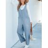 imageCUPSHE Womens Denim Jumpsuit Sleeveless Wide Leg Casual Cotton Jumpsuit Front Zip Pocket RomperBlue
