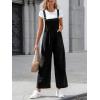 imageCUPSHE Womens Jumpsuit Corduroy Overalls Square Neck Sleeveless Wide Leg Jumpsuits Pockets Casual Outfit Loose Fall RomperBlack