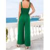 imageCUPSHE Womens Jumpsuit V Neck Solid Wide Leg Pants Cutout Sleeveless High Waist Casual Summer Outfits Romper 2025Green