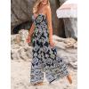 imageCUPSHE Womens Jumpsuits Floral Tropical Wide Leg Jumpsuit Sleeveless Overall V Neck Outfit CasualBlack Floral